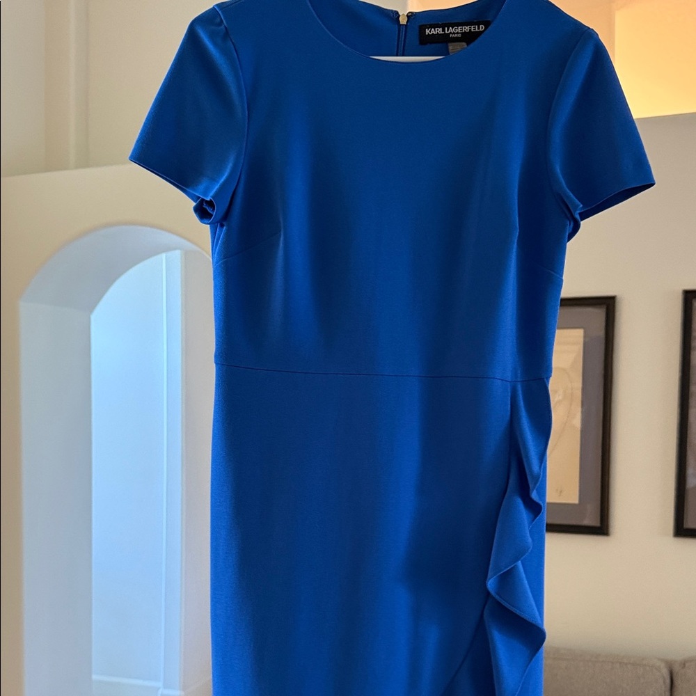 Karl Lagerfeld Royal Blue Midi Dress Sz 4